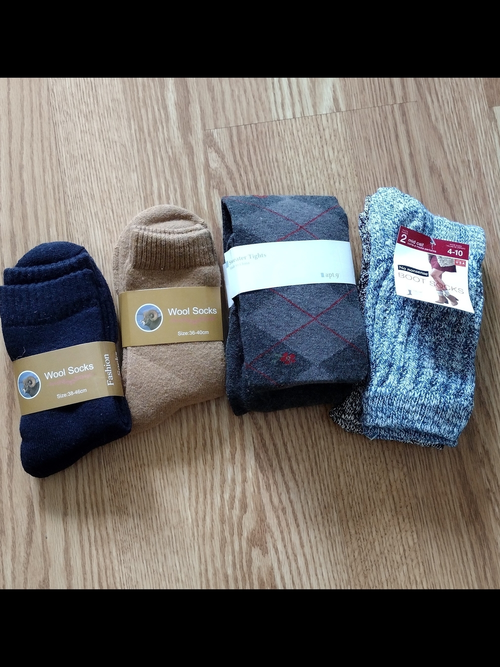 3/$30 Lot of Women Socks and Tights - Navy, Tan, Gray, Blue Mix